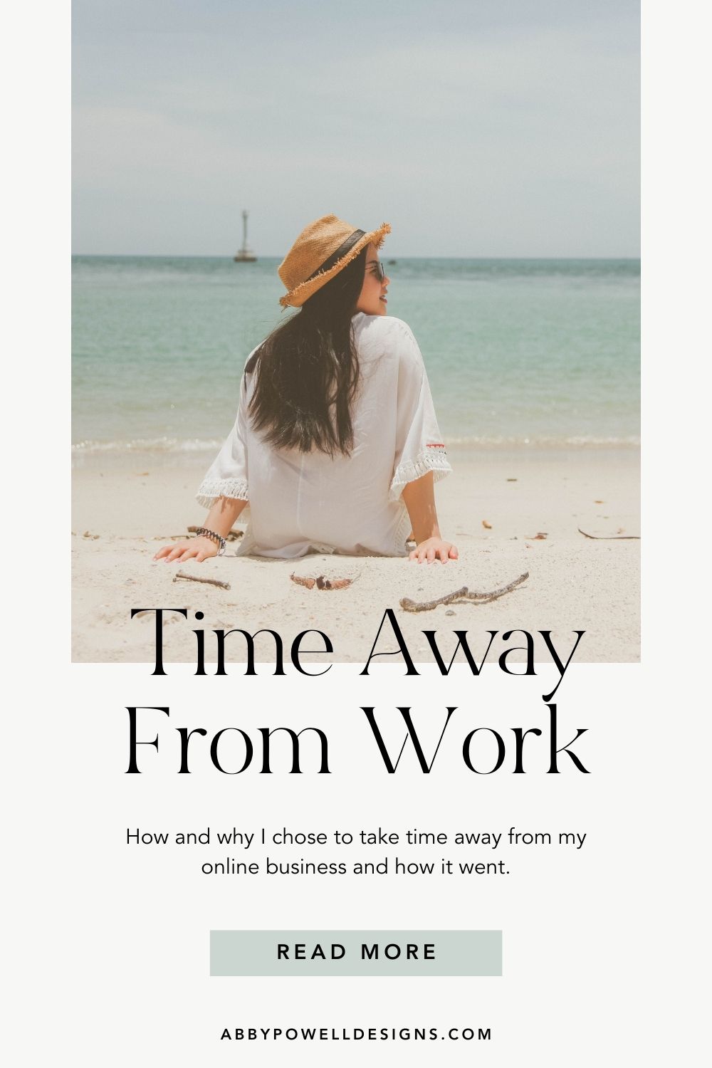 Taking time away from your online business. Time away from work when you own a small business.