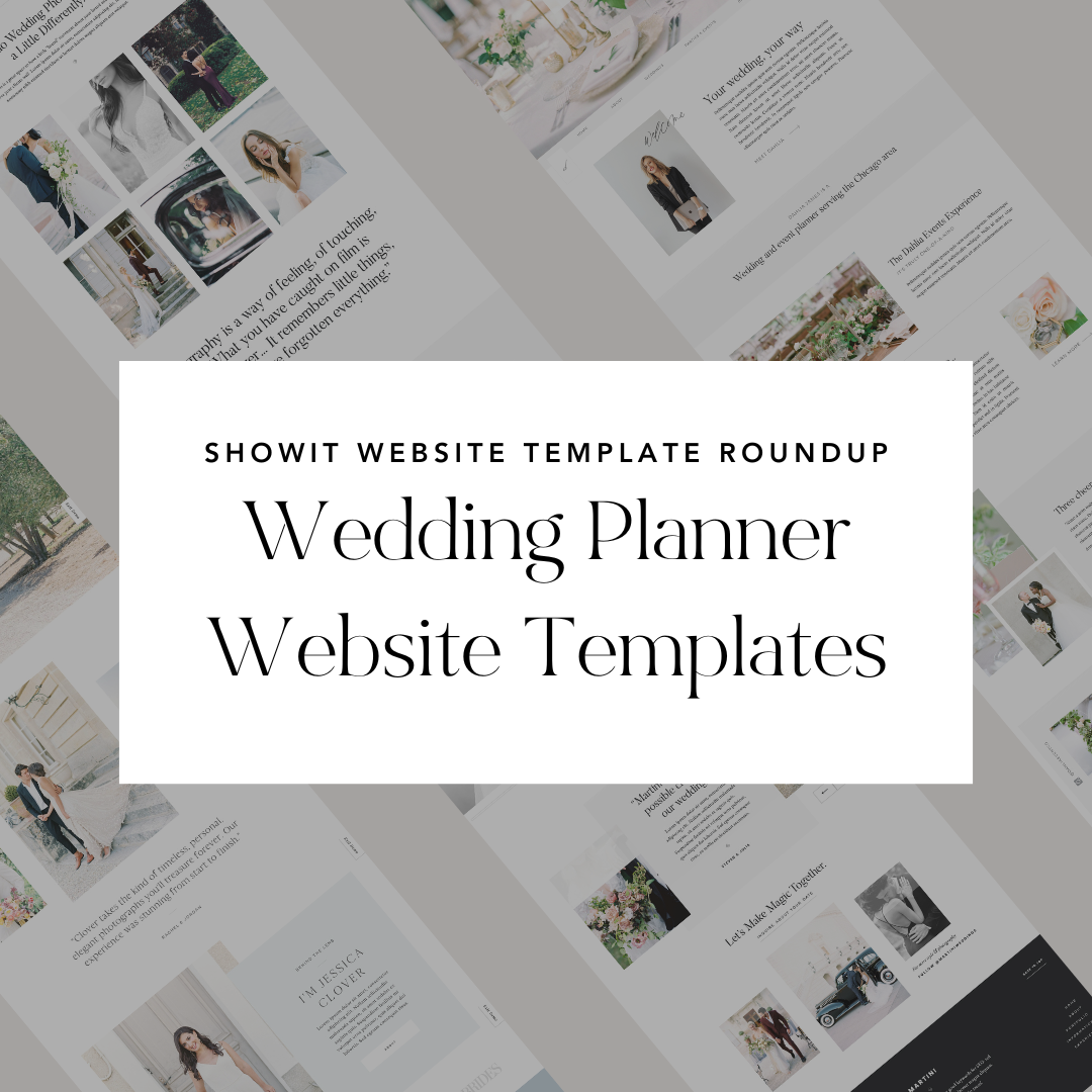 Wedding planner Showit website template roundup of the best options!
